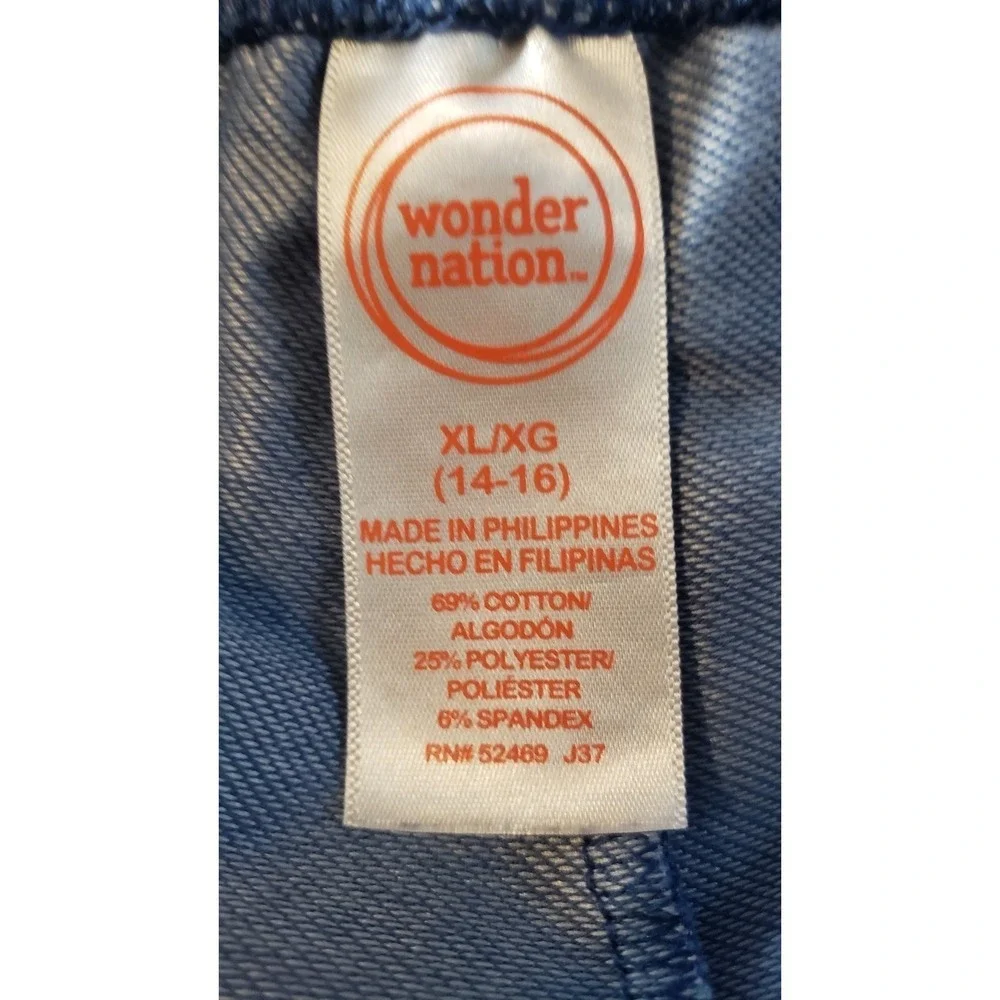 Wonder Nation Kids Girls Blue Floral Capri Leggings Pants Size XL‎ 14-16
